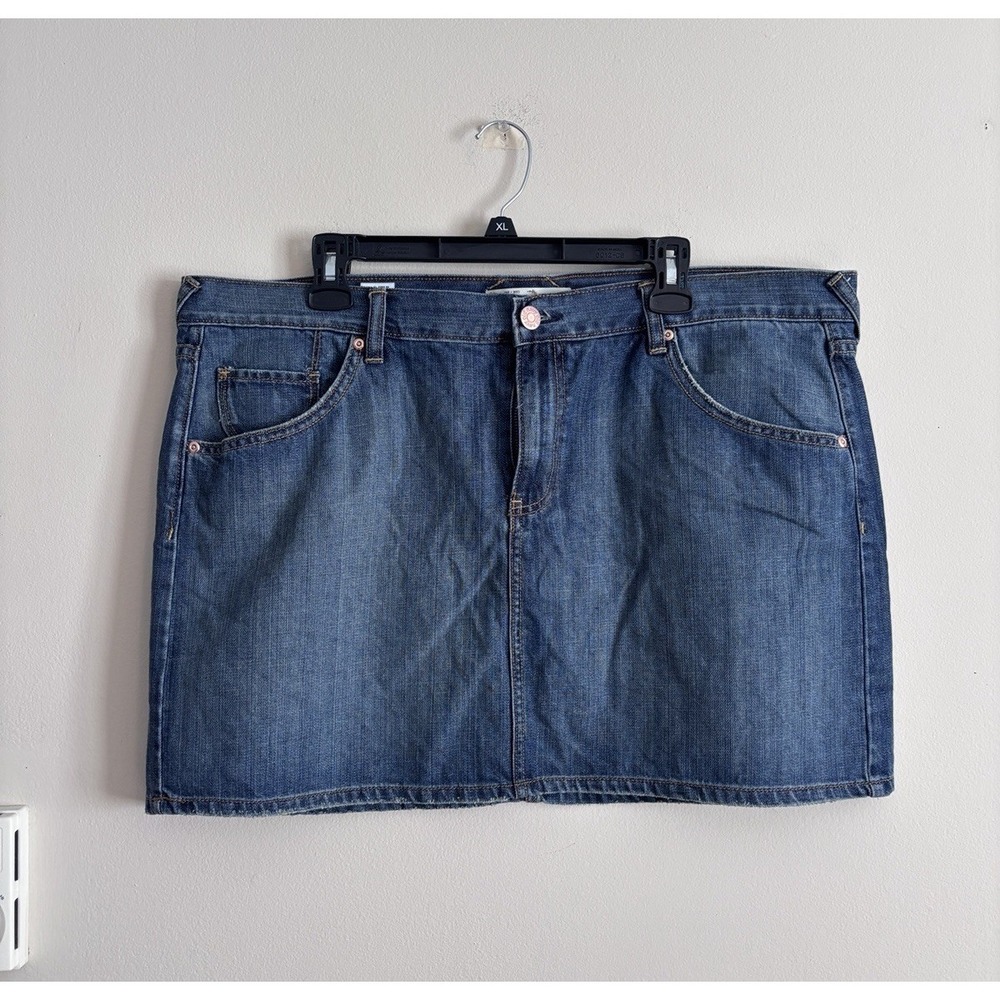 Y2K Old Navy Denim Mini Skirt Festival Casual Boho‎ Womens 18 Cotton Stretch